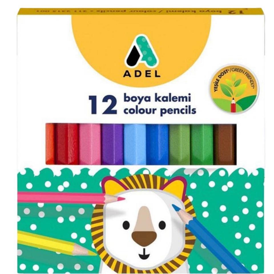 Adel Kuru boya 12Renk Yarım Boy Karton  Kut.325001