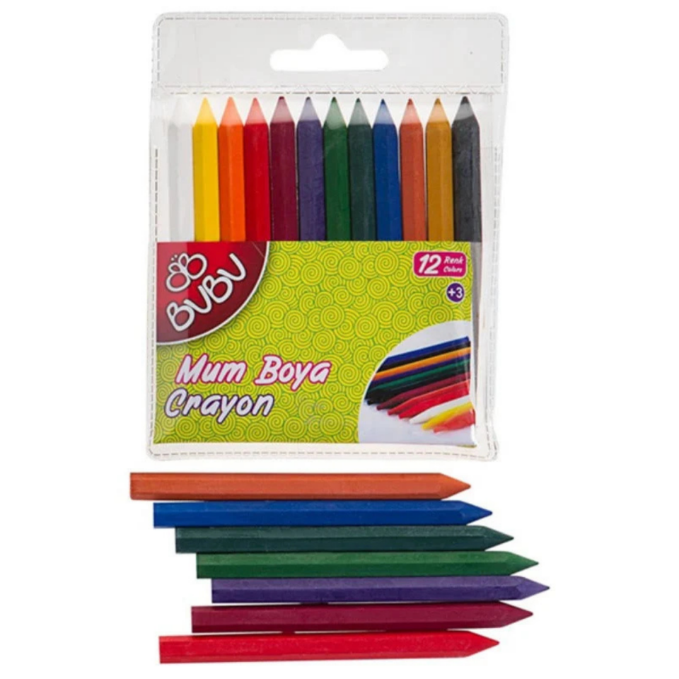 Bu-Bu Cr0003 Mum Boya Pvc Kutu Oluklu 12 Renk