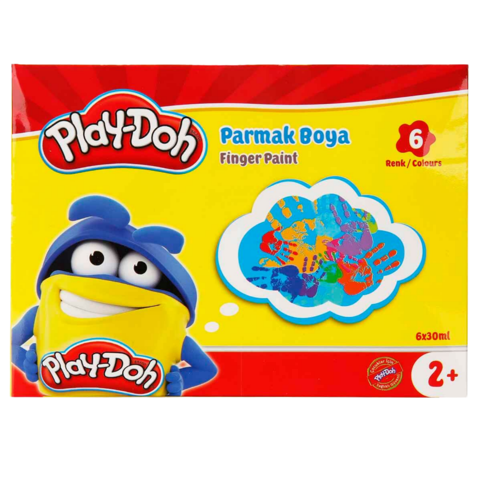 Play-Doh Play-PR018 Parmak Boyası 6 Renk 30ml