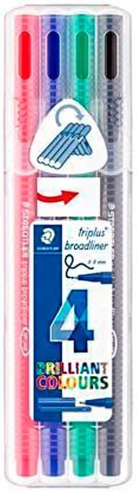 Staedtler Triplus Broadliner 338 Keçeli Kalem 0.8 mm 4’lü Set