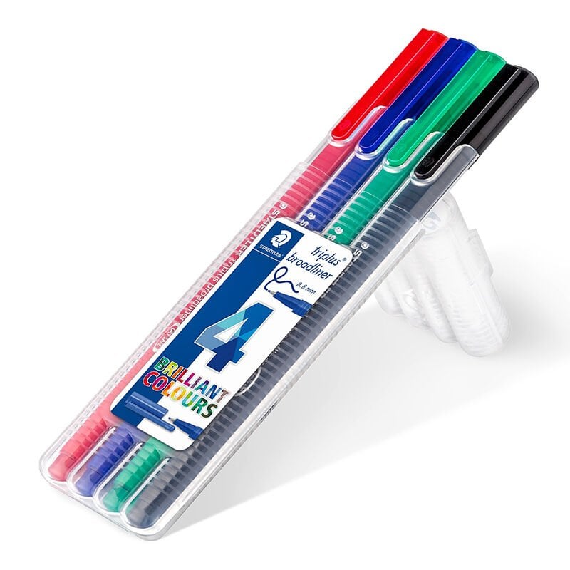Staedtler Triplus Broadliner 338 Keçeli Kalem 0.8 mm 4’lü Set
