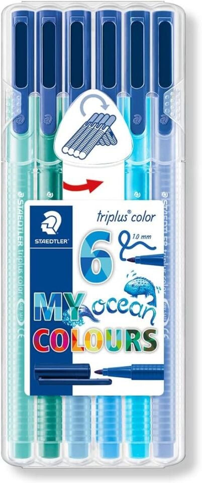 Staedtler Triplus Color 323-SB6CS5 Keçeli Kalem 6’lı Set (Okyanus Renkleri)