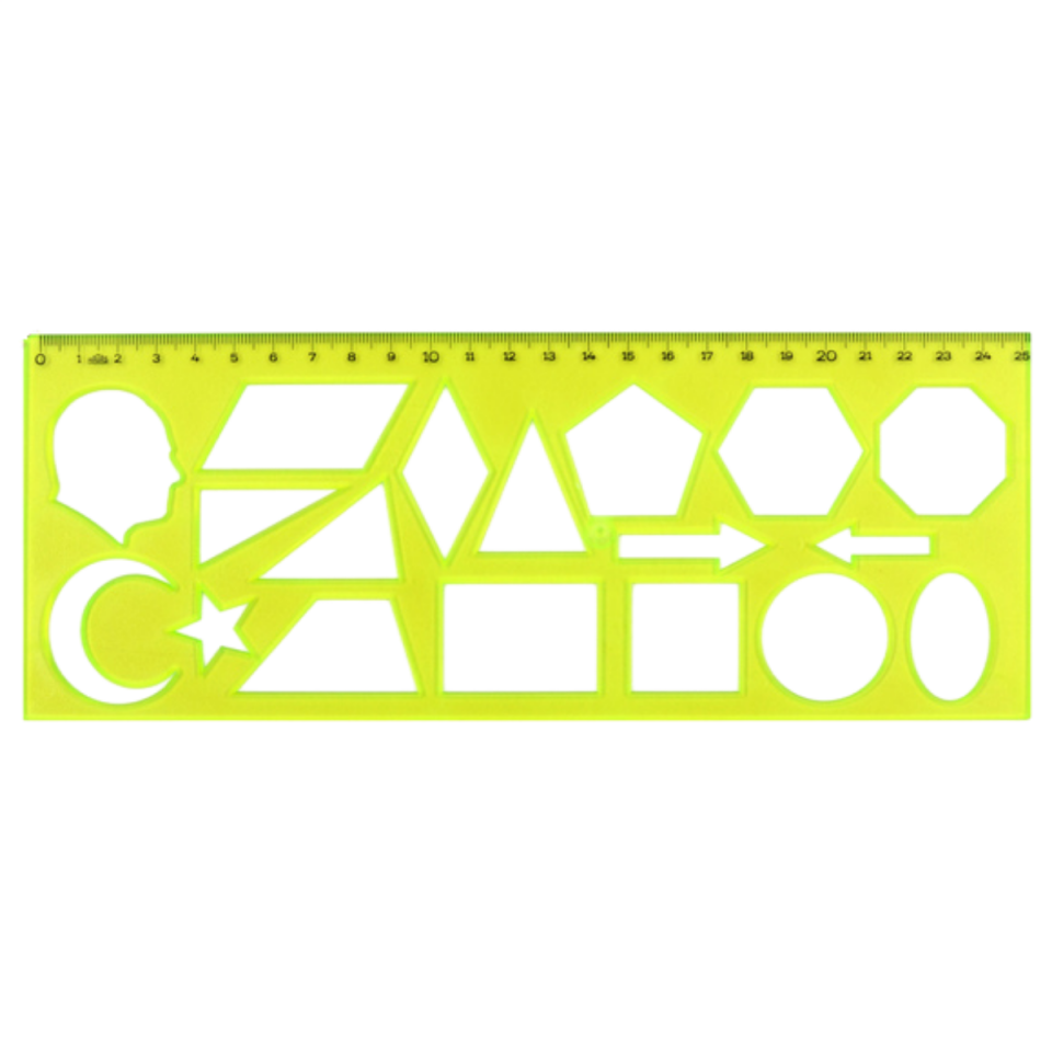 Hatas Geometrik Şekiller Şablonu 25 cm 02285