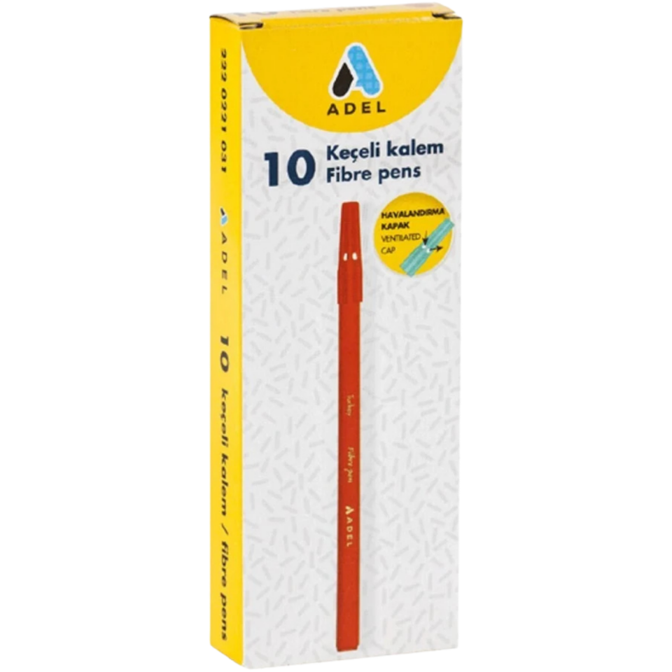 Adel Keçeli Kalem Kırmızı 221031 10'lu