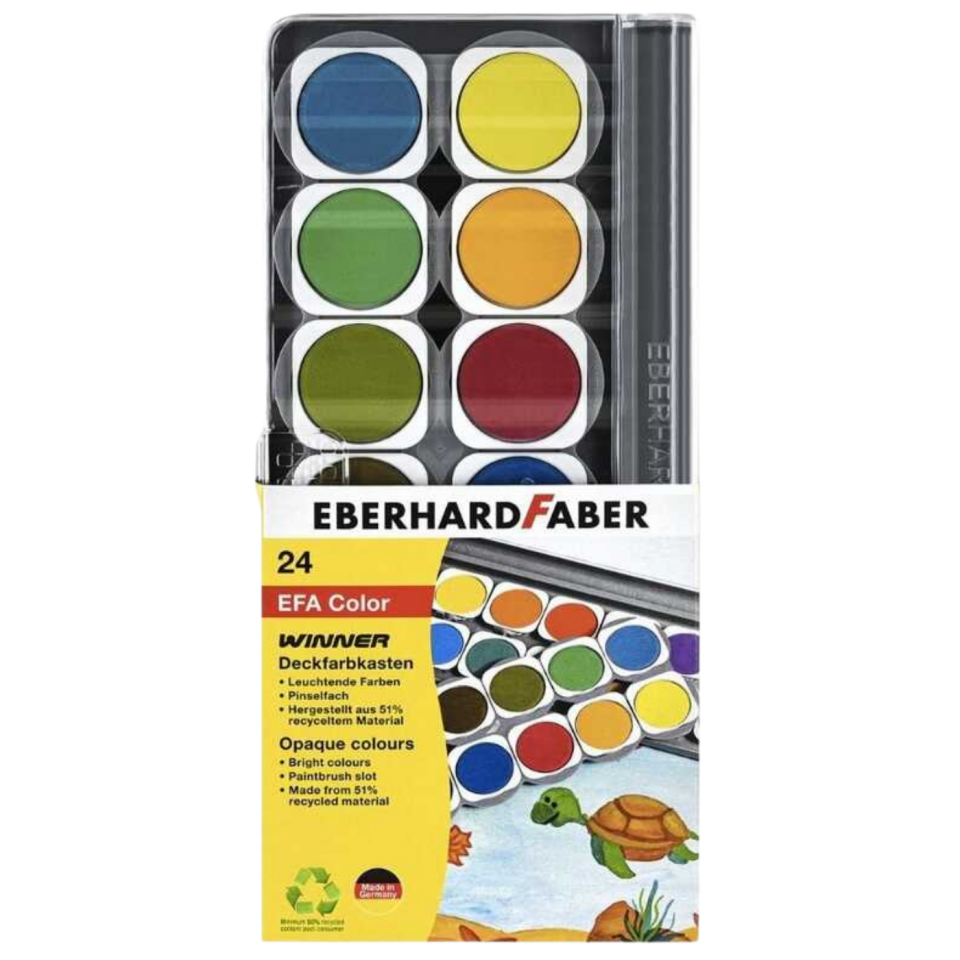 Eberhard Faber Suluboya Opak 24 Renk Plastik Kutu