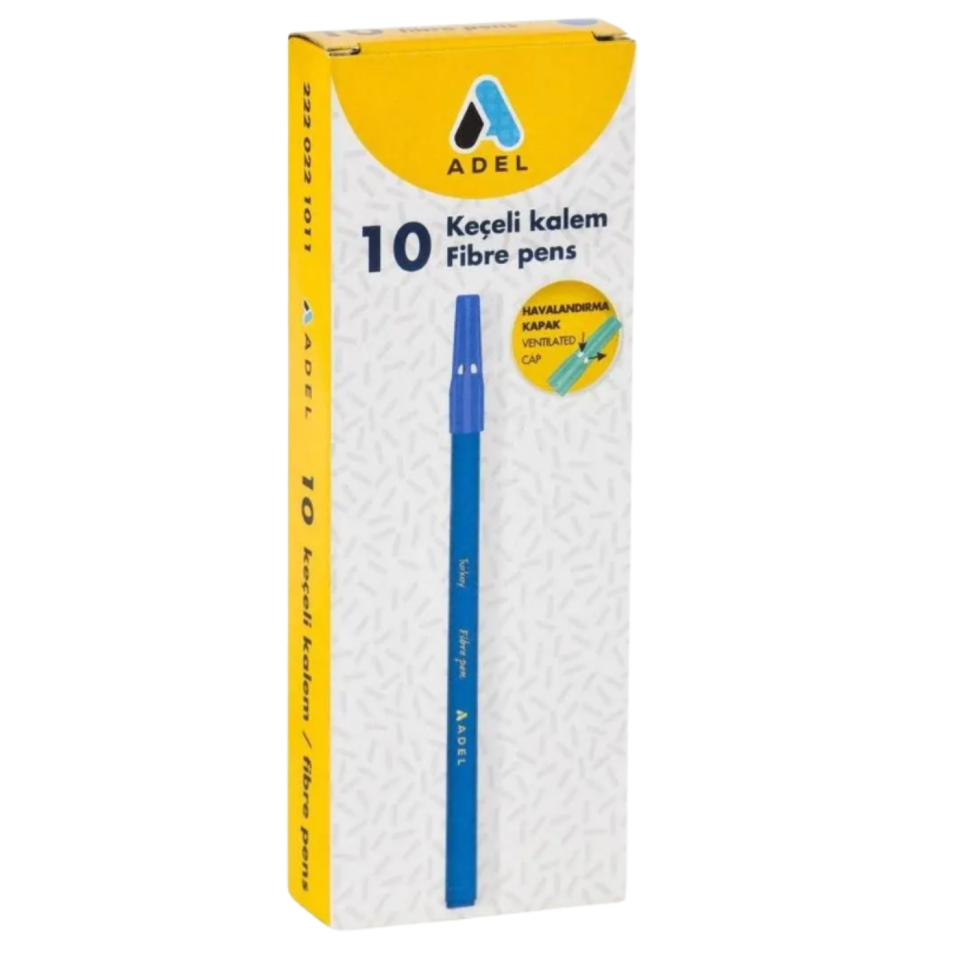 Adel Keçeli Kalem Mavi 221010 10'lu