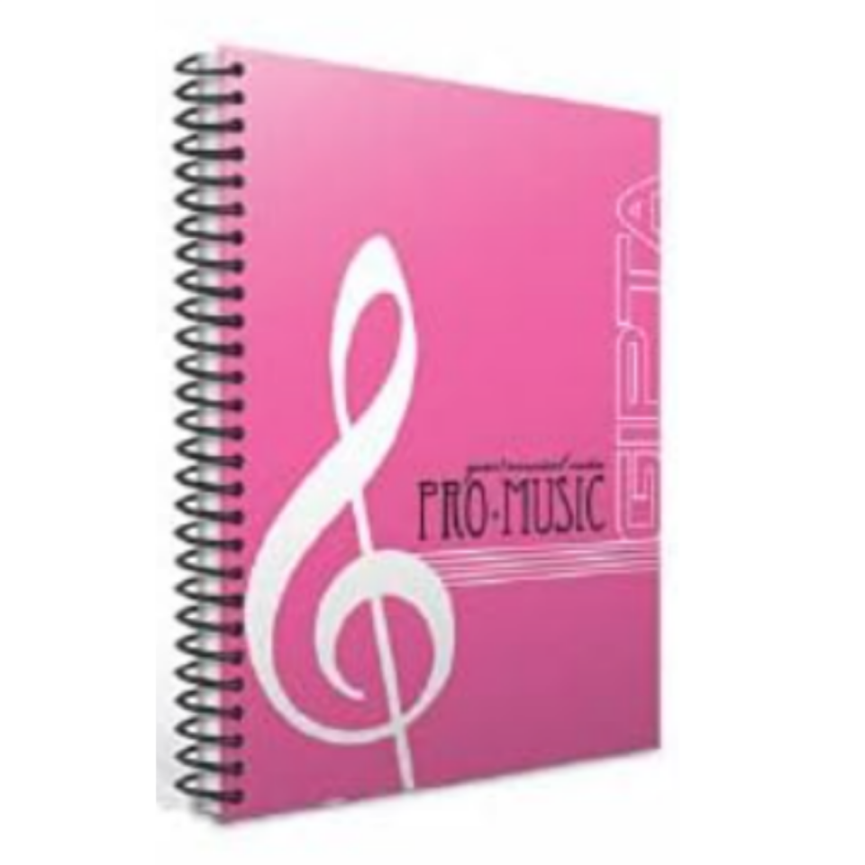 Gıpta 1581 Spiralli PP Kapak Müzik Defteri A4 60 Yaprak Pembe 02