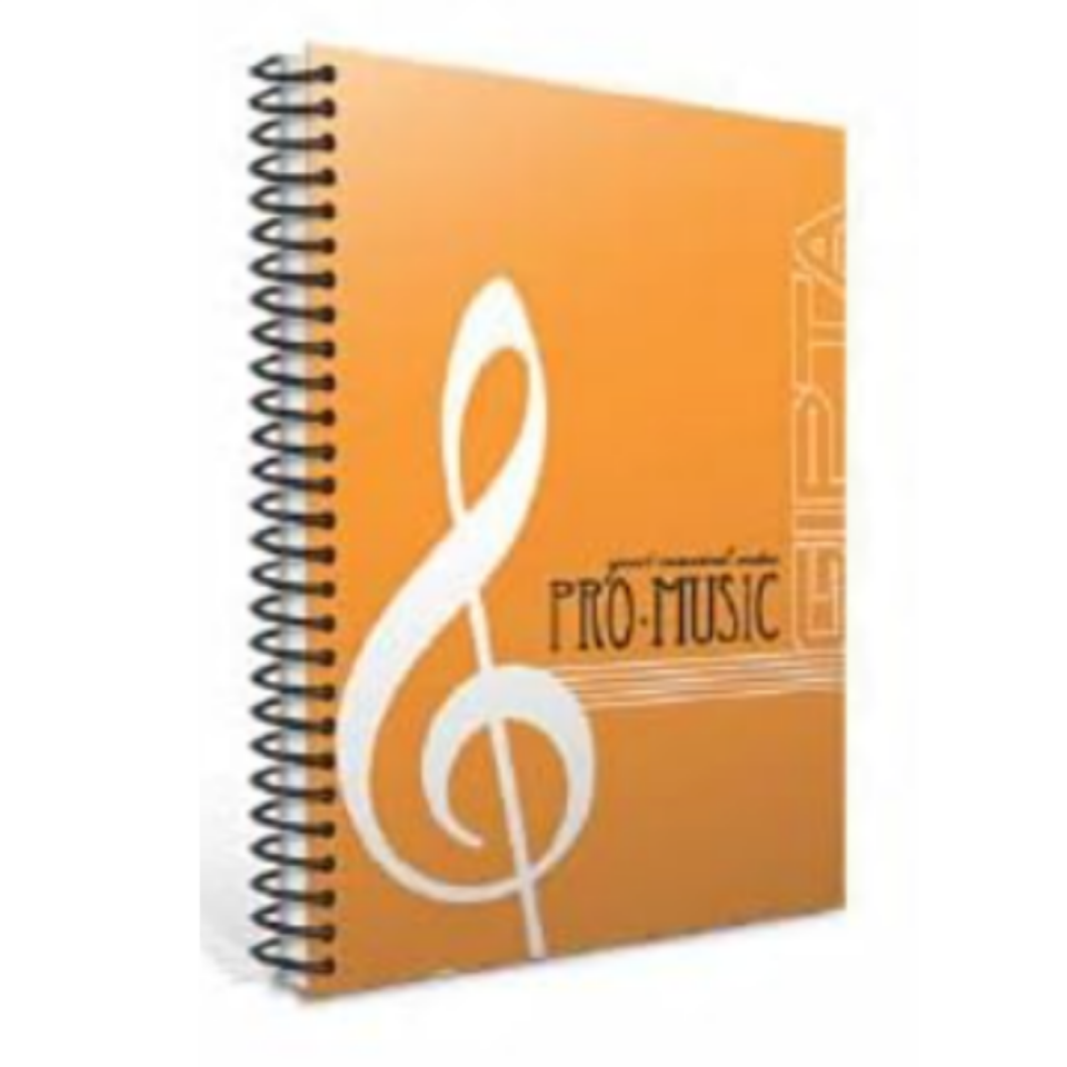 Gıpta 1581 Spiralli PP Kapak Müzik Defteri A4 60 Yaprak Turuncu 01