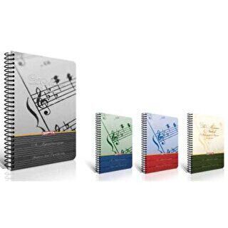 Gıpta 1700 Müzik Defter Spiralli Sert Kapak A4 80 Yaprak Gri