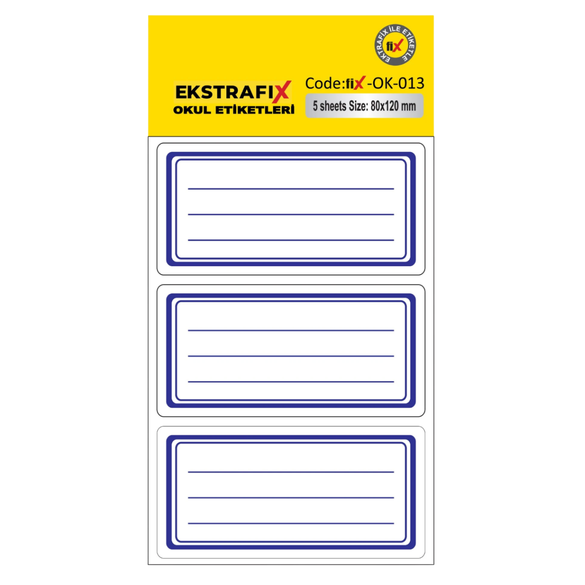 Ekstrafix Ok-013 Okul Etiketi 80X120Mm