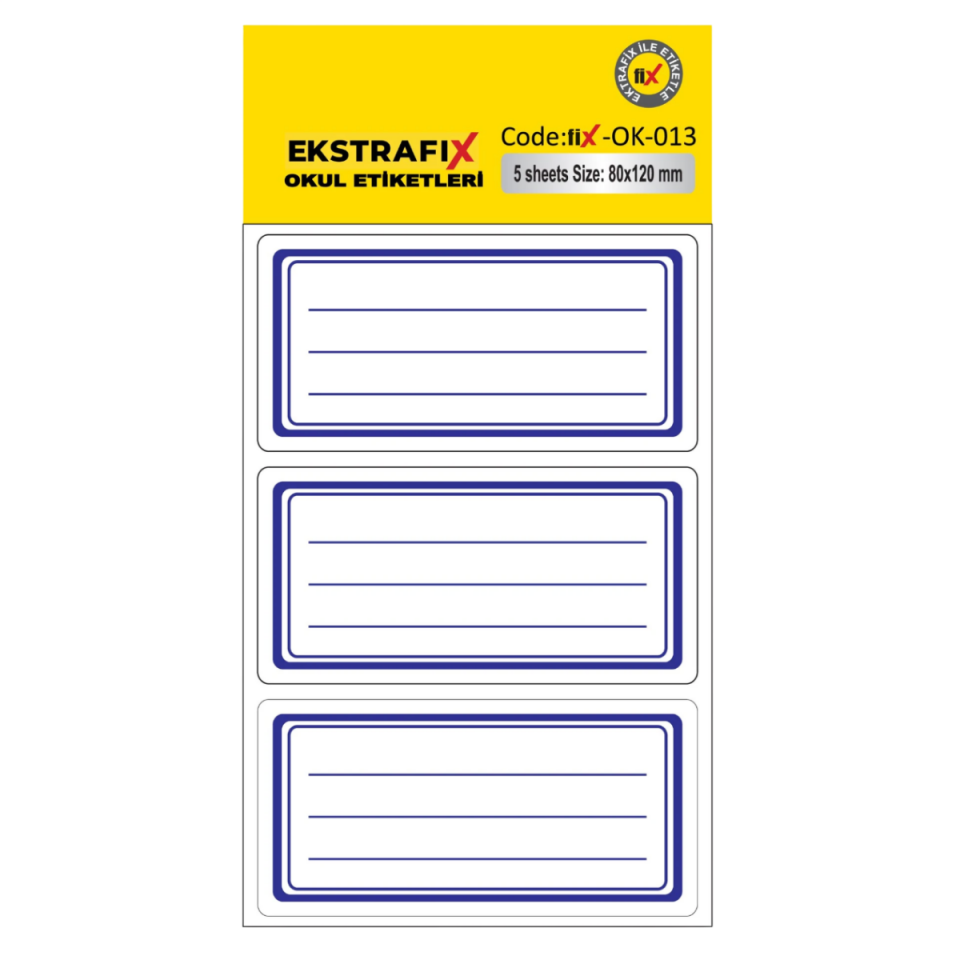 Ekstrafix Ok-013 Okul Etiketi 80X120Mm