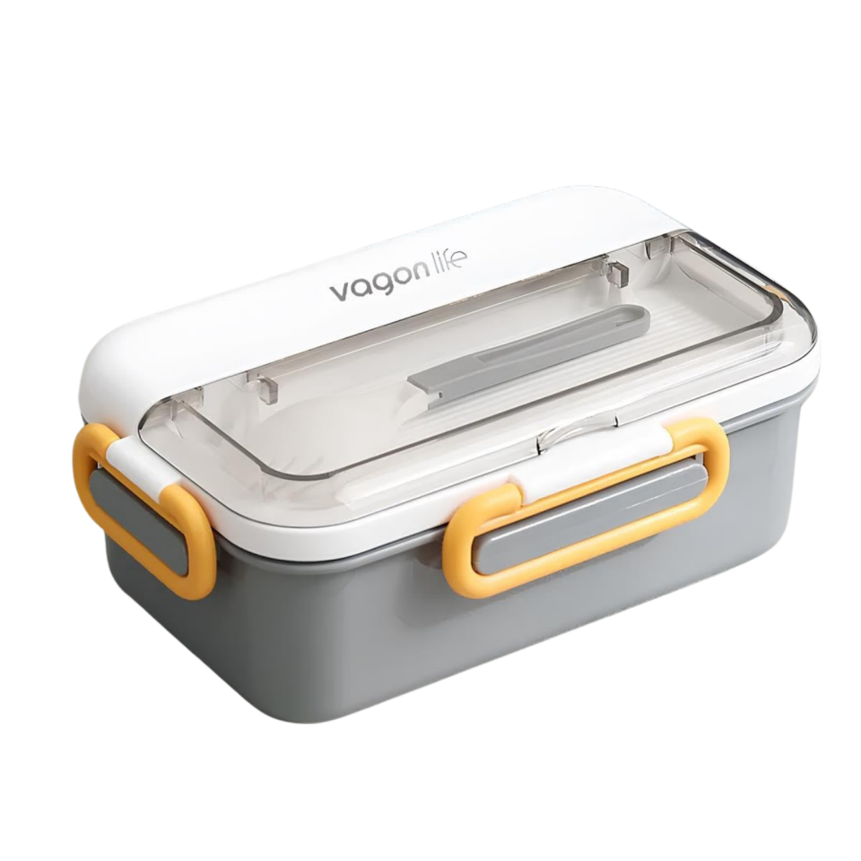 Vagonlife XC-558 Tek Bölmeli Paslanmaz Çelik Lunchbox 700ml Gri