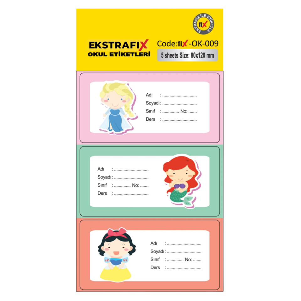 Ekstrafix Ok-009 Okul Etiketi 80X120Mm