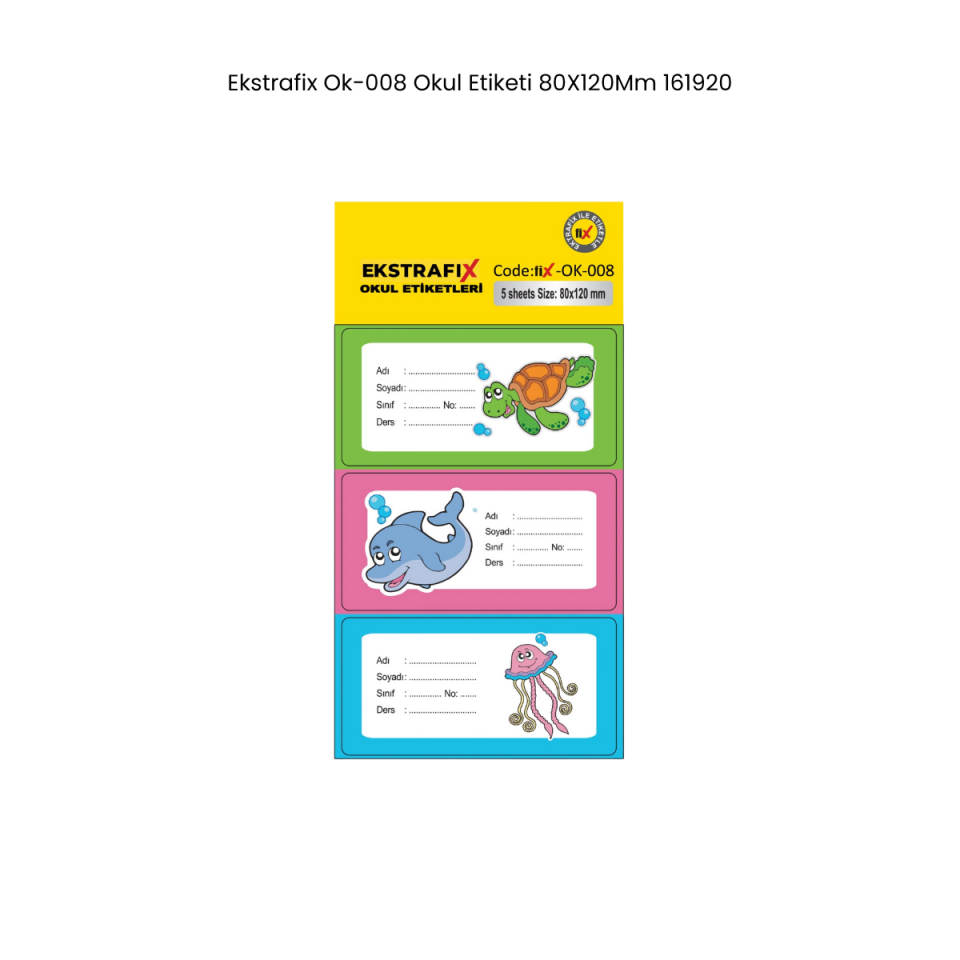 Ekstrafix Ok­006 Okul Etiketi 80X120Mm  161918