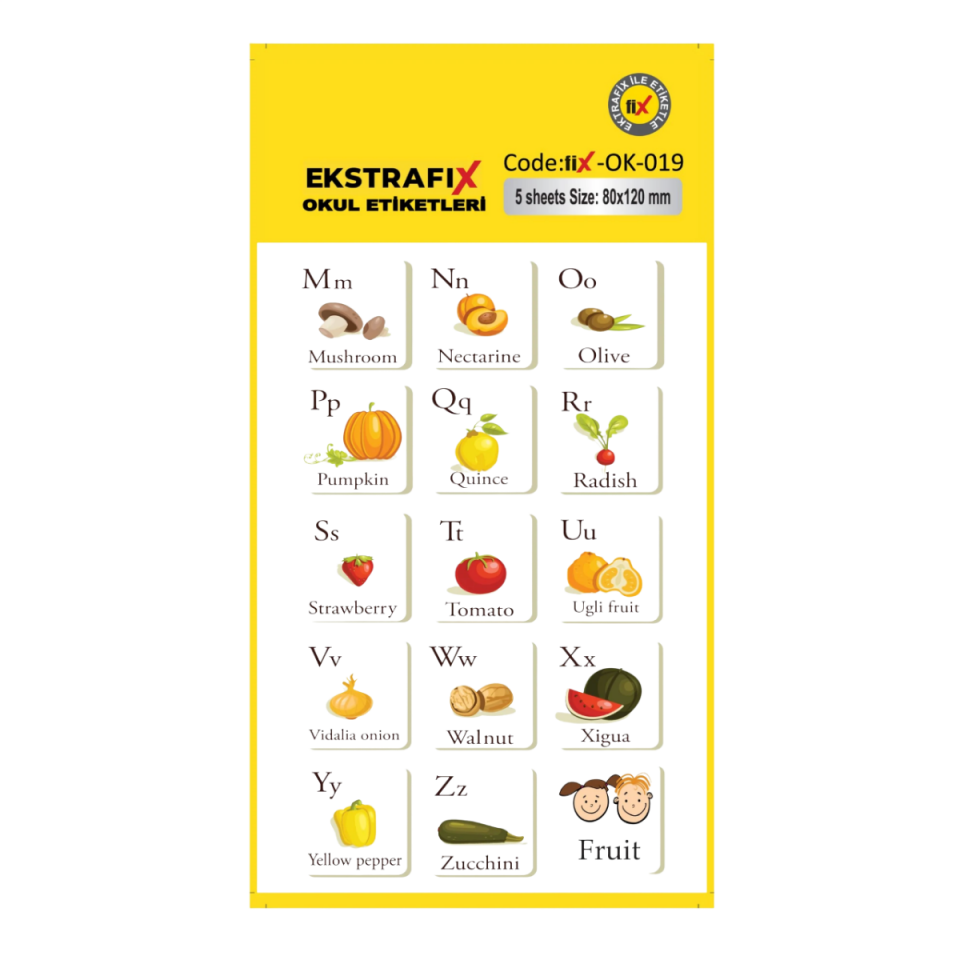 Ekstrafix Ok-019 Okul Etiketi 80X120Mm