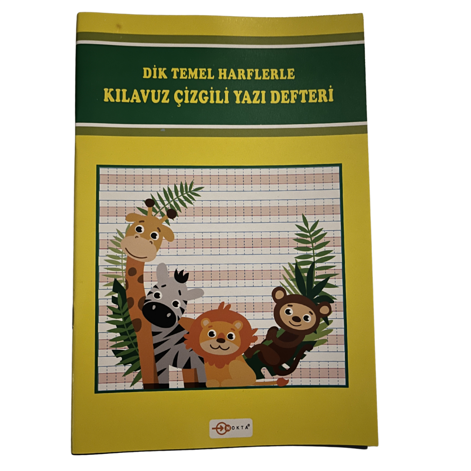 Nokta Dik Temel Harflerle Klavuz Çizgili Yazı Defteri