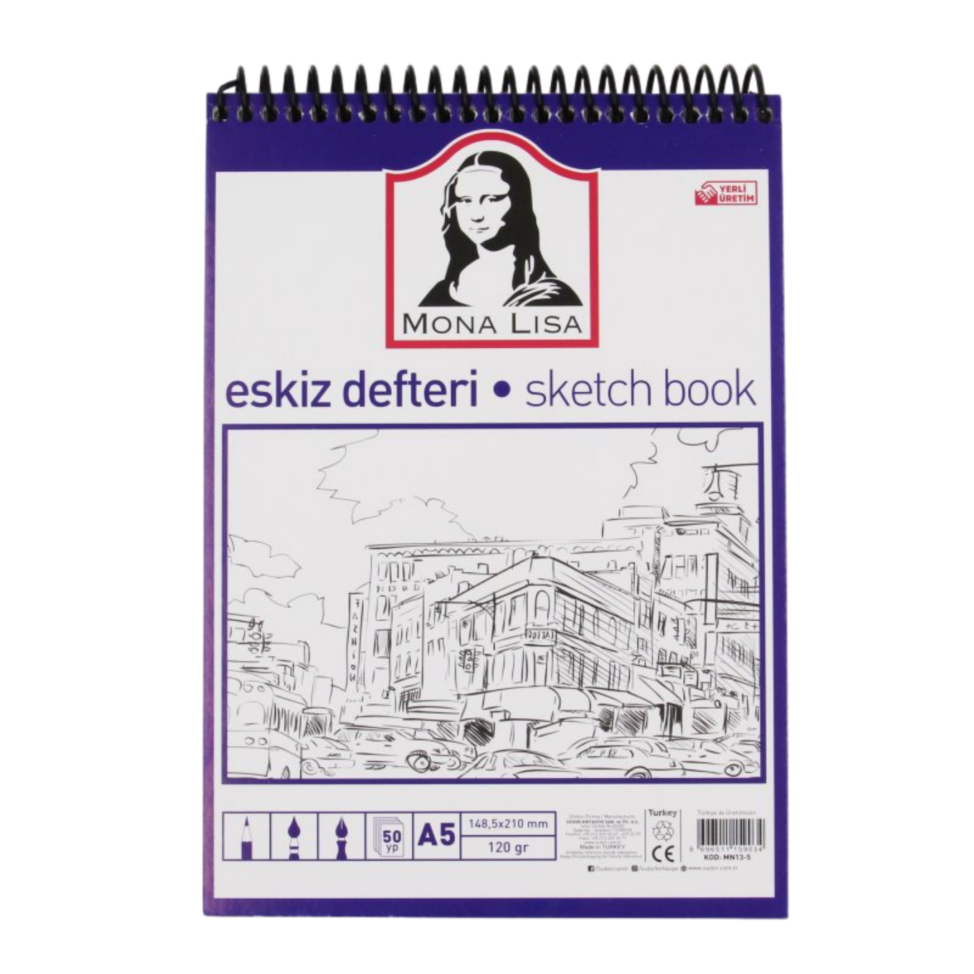Monalisa Eskiz Defteri A5 120 g 50 Yaprak Spiralli