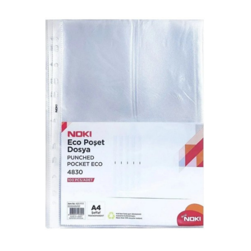 Nokı 4830 Delıklı Poset Dosya Eco A4 10'lu