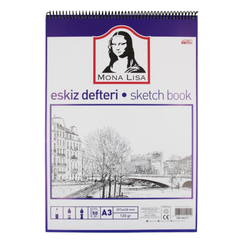 Monalisa Eskiz Defteri A3 120 g 50 Yaprak Spiralli