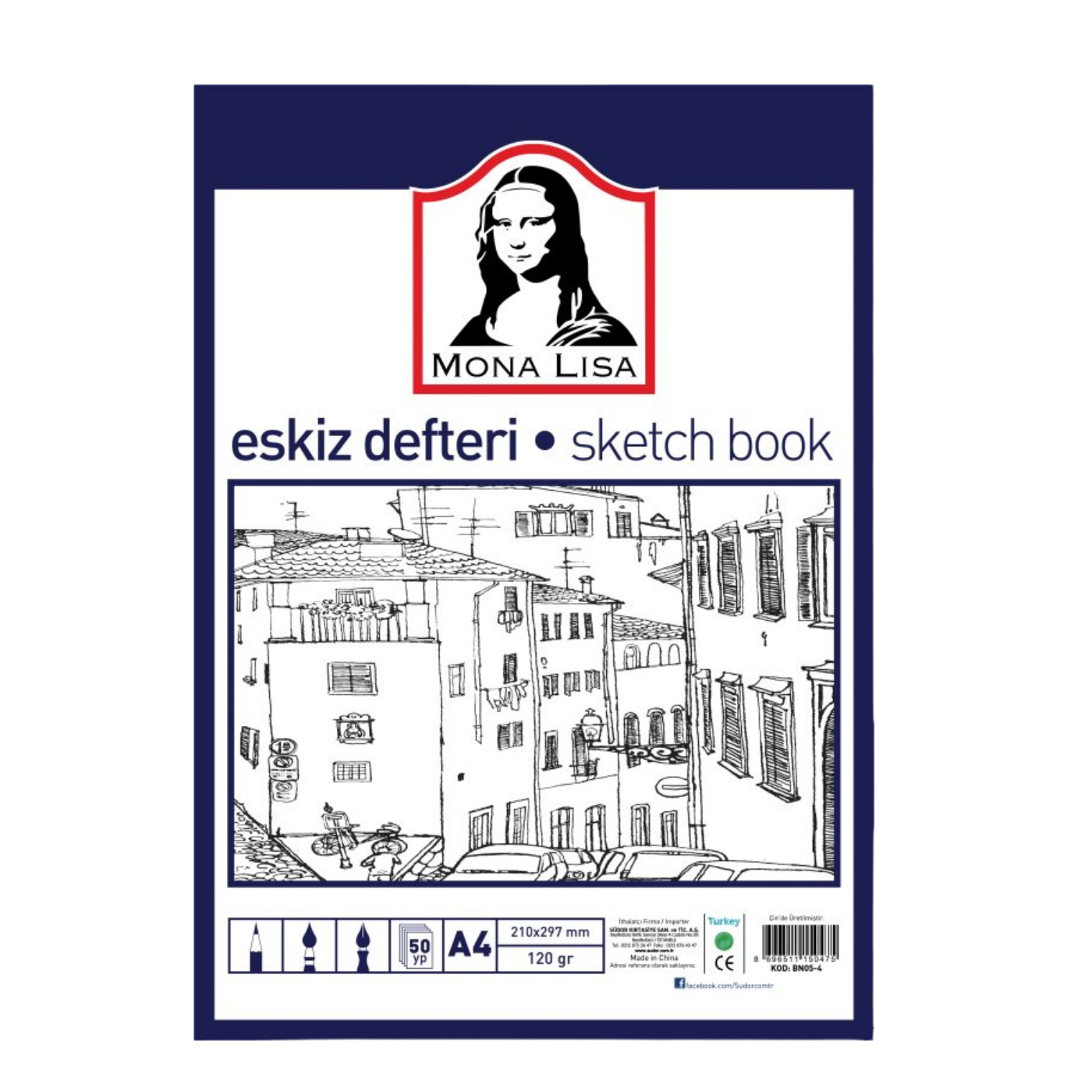 Monalisa Eskiz Defteri A4 120 g 50 Yaprak