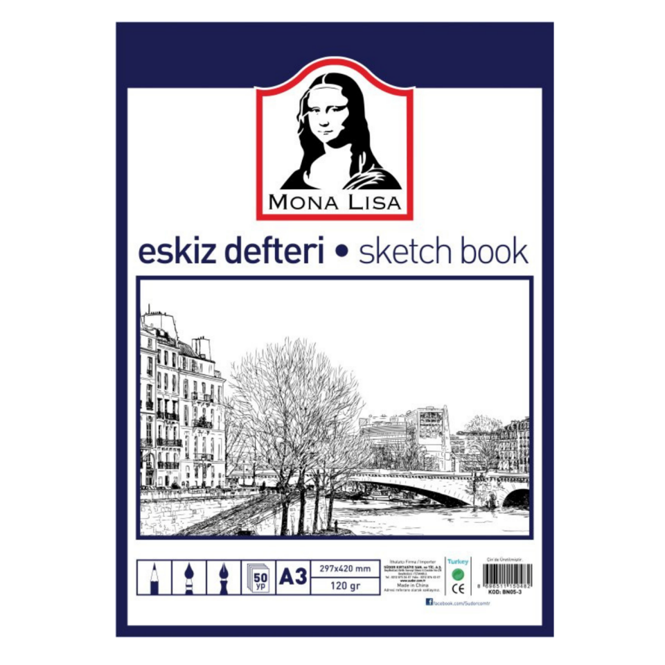 Monalisa Eskiz Defteri A3 120 g 50 Yaprak