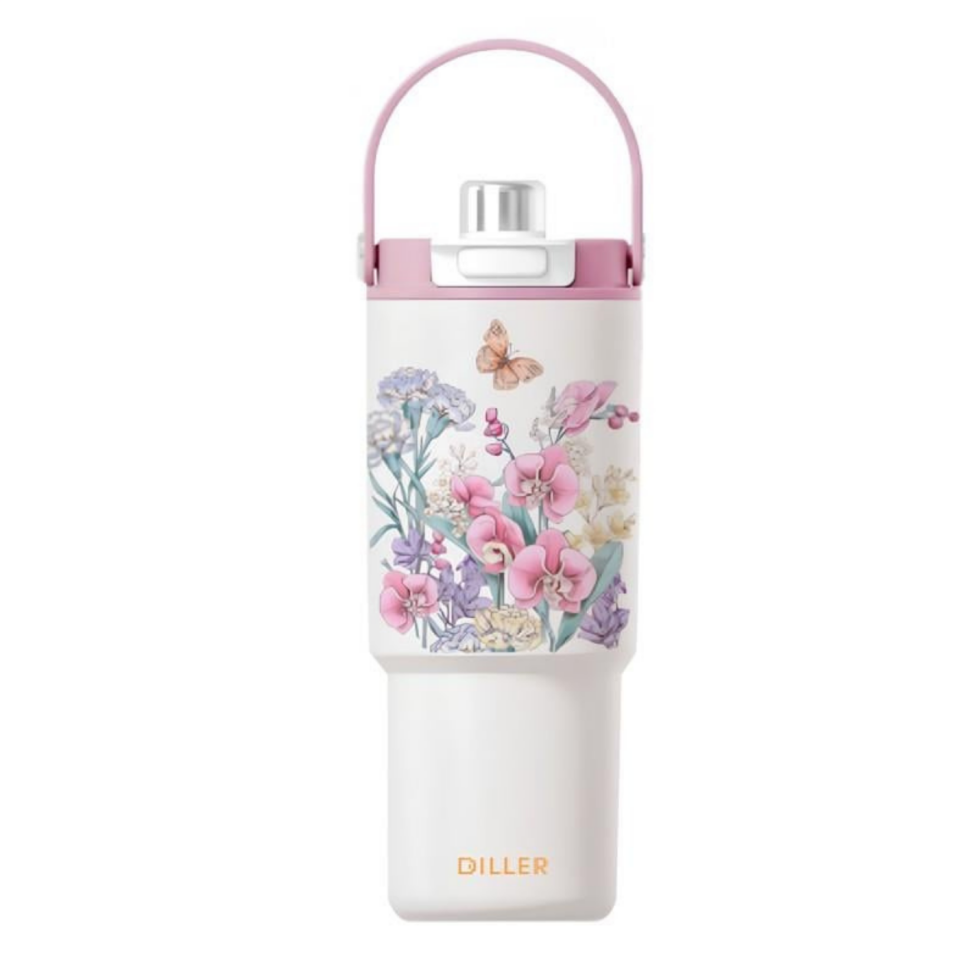 Dıller D9505 Paslanmaz Çelik Desenli Termos 900ml Gold