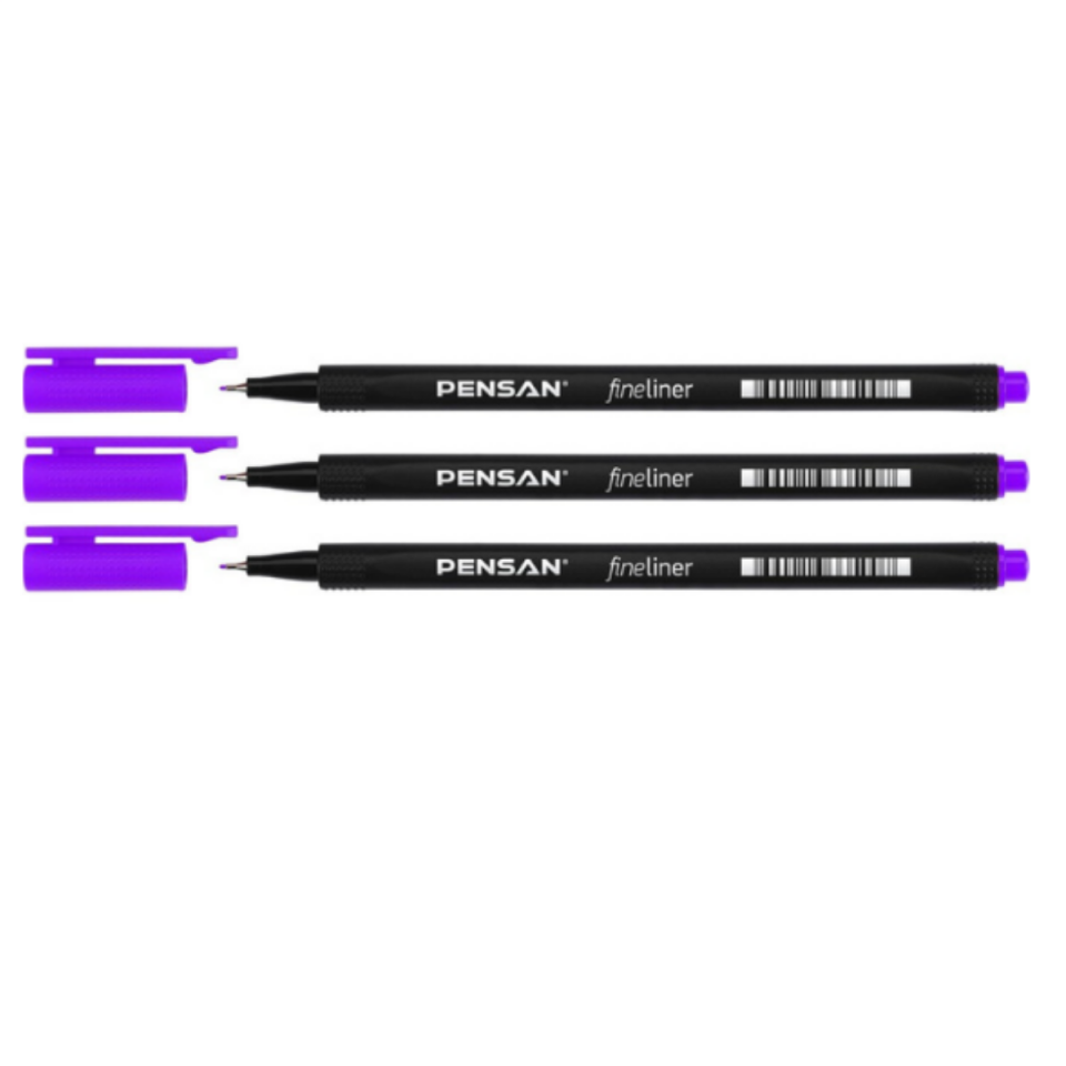 Pensan Finelier Kalem 6500-12 Mor 3'lü