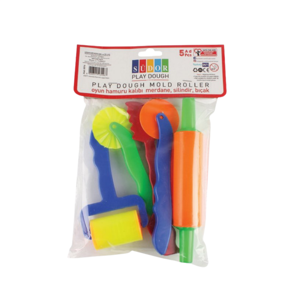 Südor Oyun Hamur Kalıbı Oklava+Bıçak+Merdane+Silindir