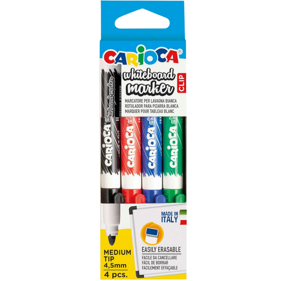 Carioca 42878 Beyaz Tahta Kalemi 4.5mm 4'lü Blister