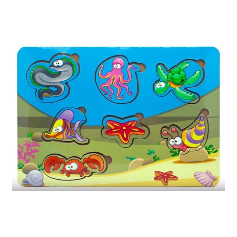 Akçiçek 460 Ahşap Eğitici Puzzle Deniz Hayvanları 30x20cm