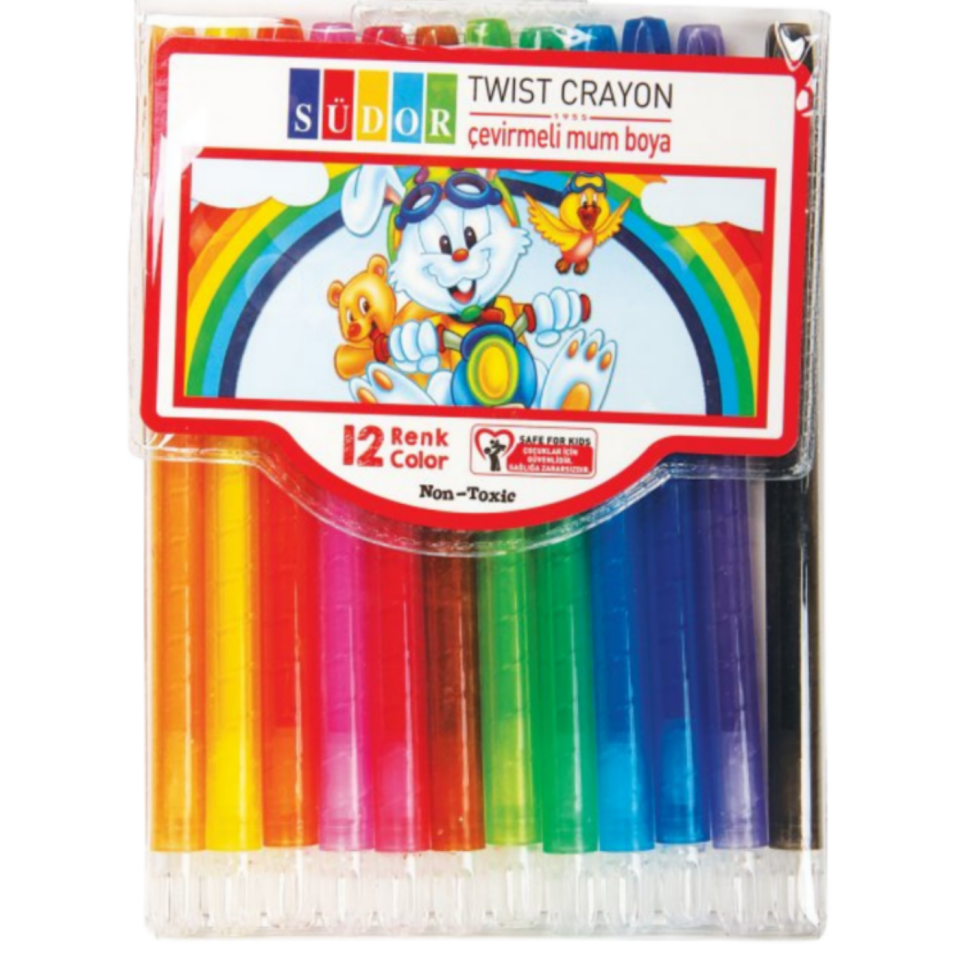 Südor Çevirmeli Mum Boya Set 12 Renk