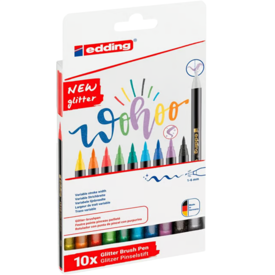 Edding 1340-K1099 Simli Fırça Uçlu Grafik Kalemi 10'lu Set