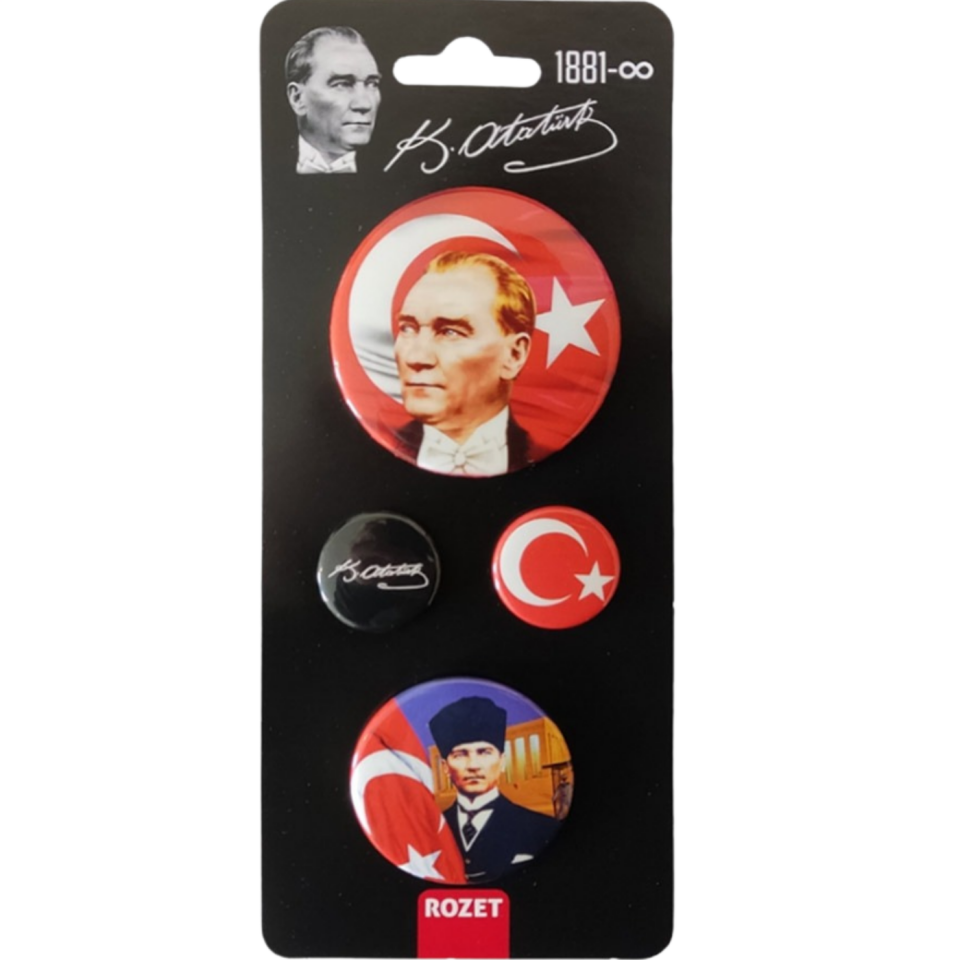 Gifi Atatürk Rozet 4'lü Set 002