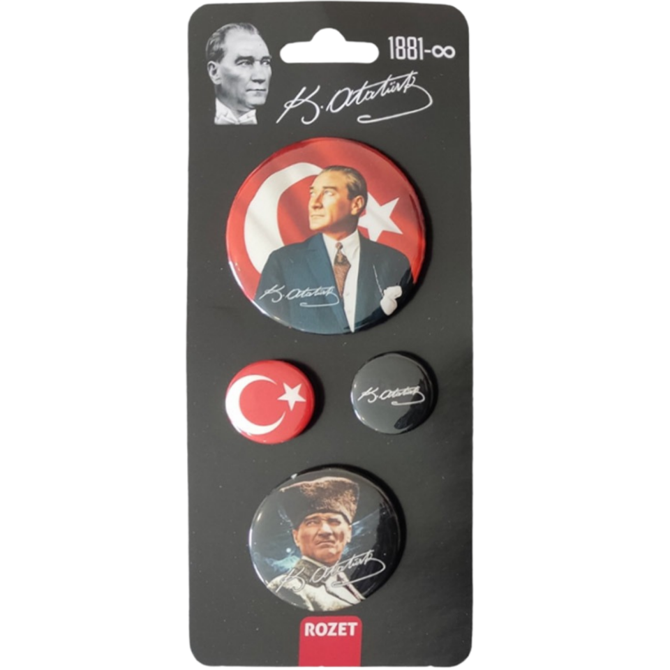 Gifi Atatürk Rozet 4'lü Set 001