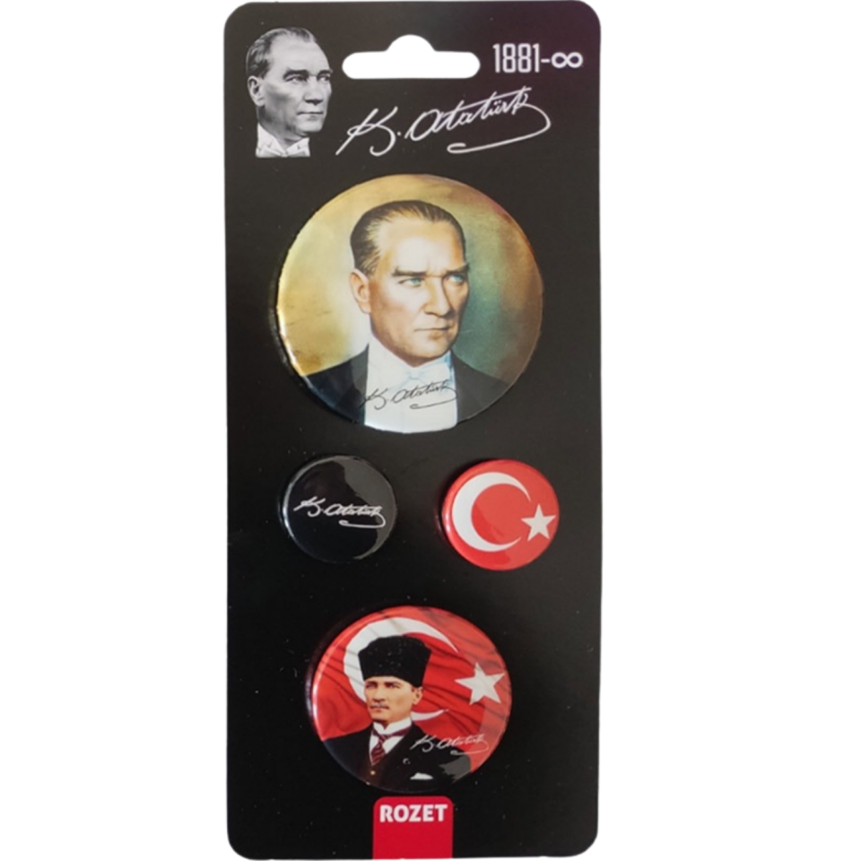 Gifi Atatürk Rozet 4'lü Set 003