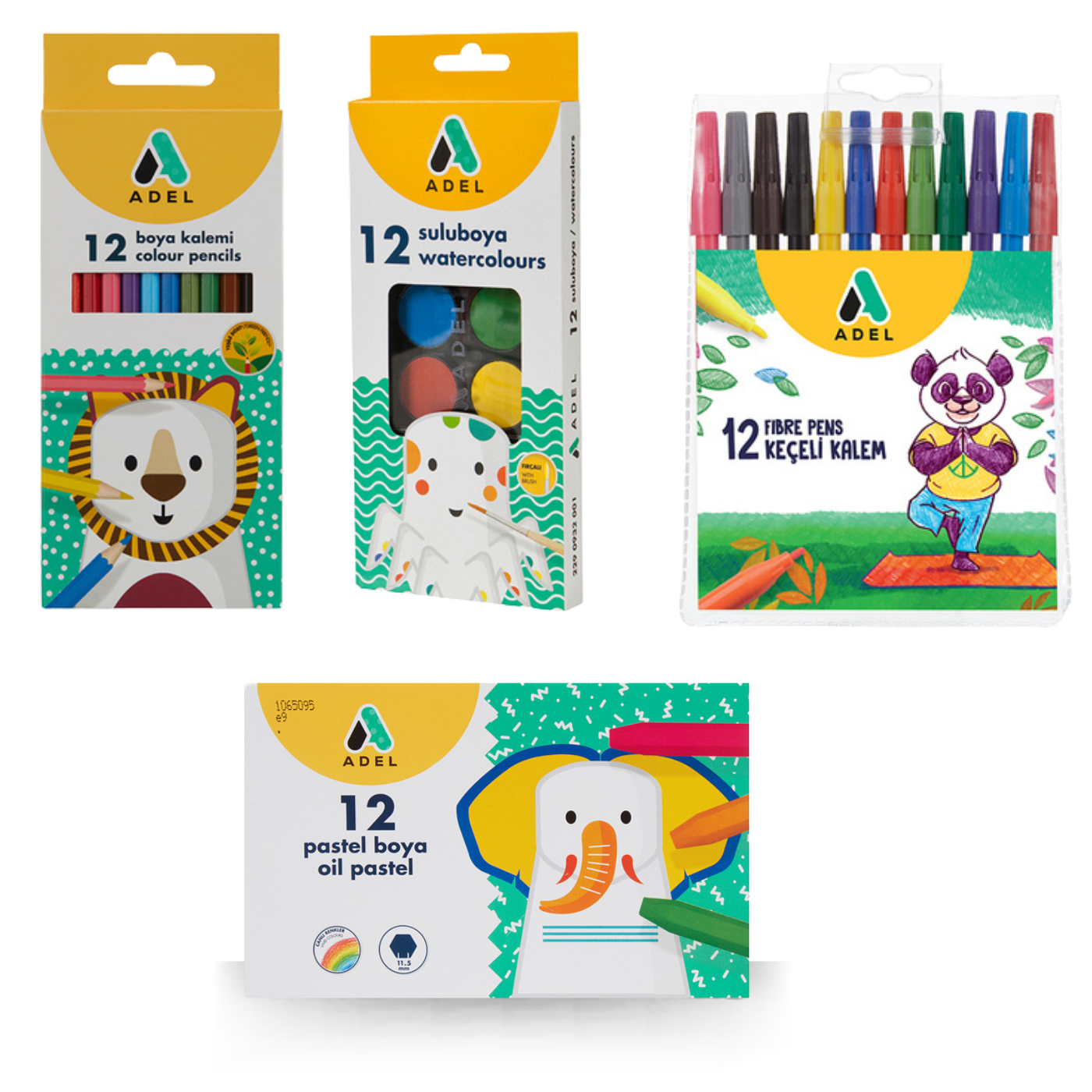 Adel Okul Öğrenci 4'lü Boya Seti 112