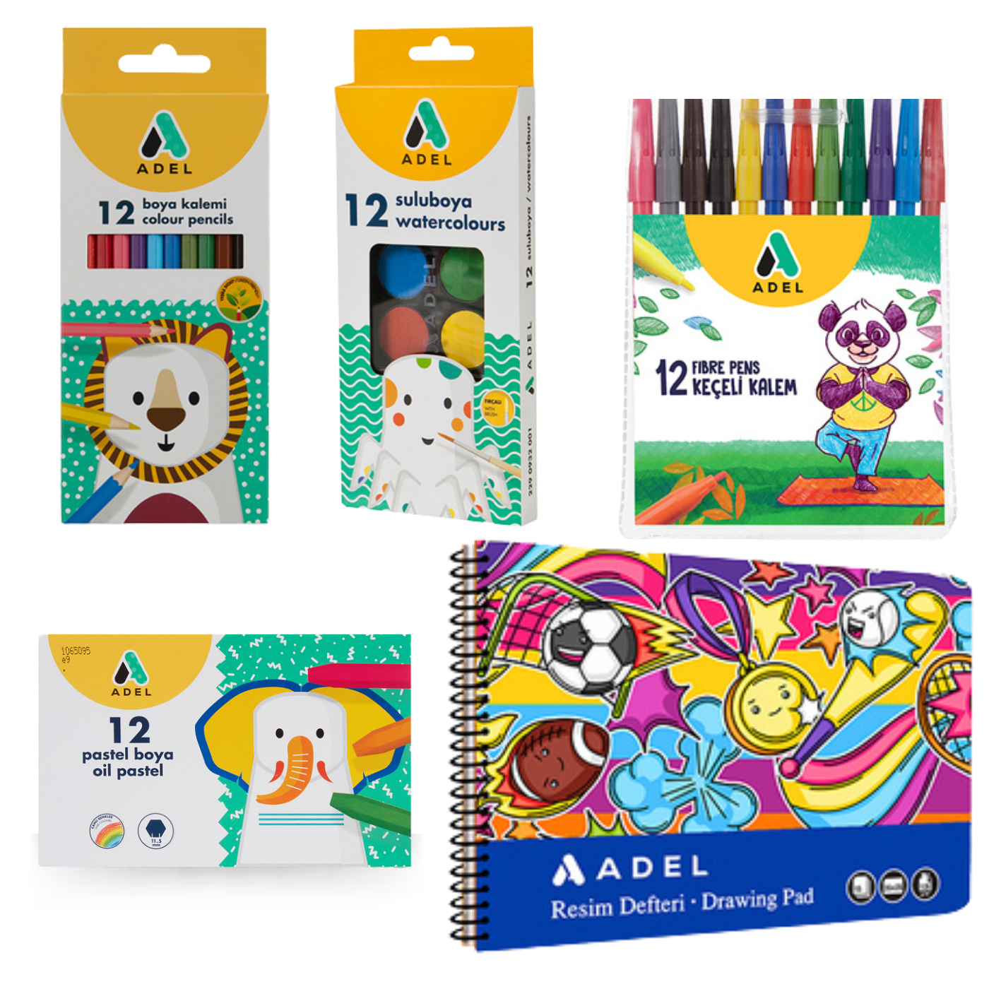 Adel Okul Öğrenci Boyama Seti 001 Mavi