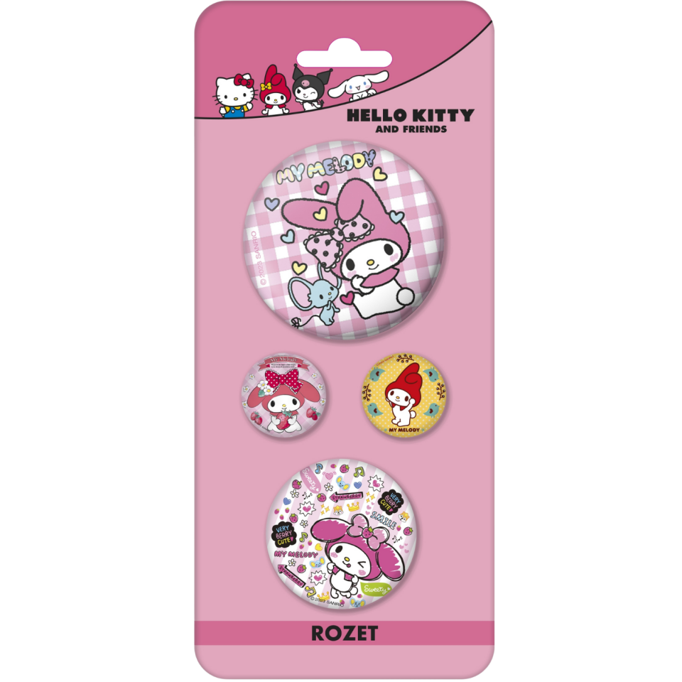 Hello Kıtty 4'lü Rozet Karışık Boy My Melody 3063009