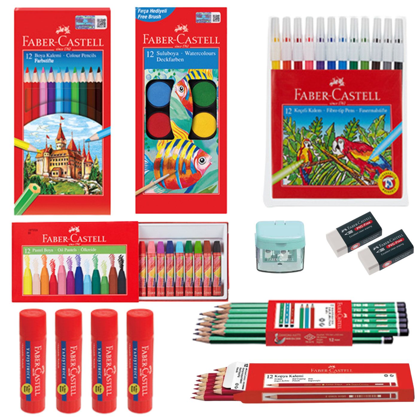 Faber Castell Jumbo Okul Öğrenci Kırtasiye Seti