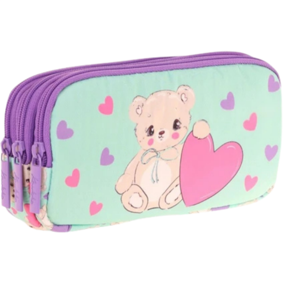 Kaukko Kıds 3 Bölmeli Kalem Çantası (Plush Bear) L8239