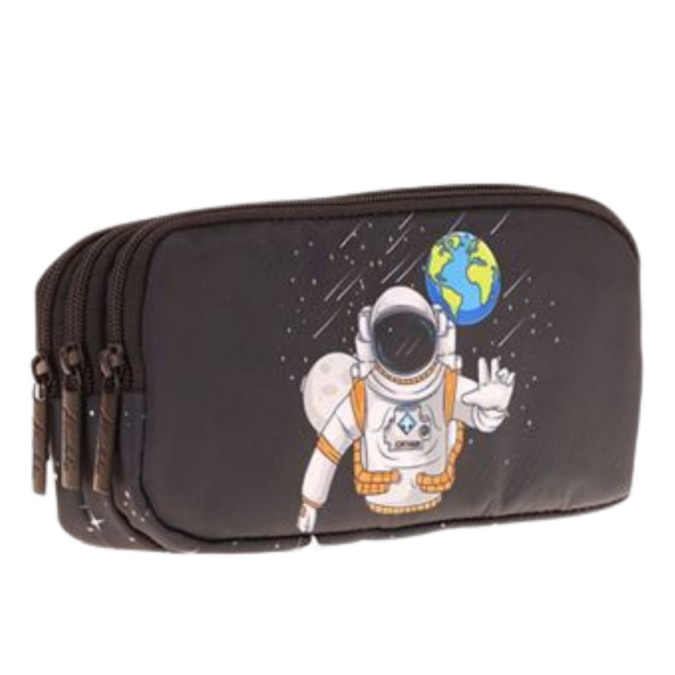 Kaukko Kıds 3 Bölmeli Kalem Çantası ( Toys Astronaut ) L8253