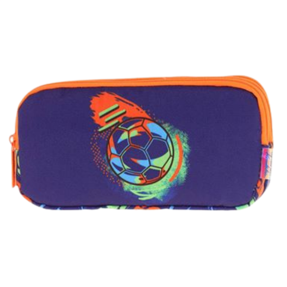 Kaukko Kıds 3 Bölmeli Kalem Çantası (Rubber  Football) L8269