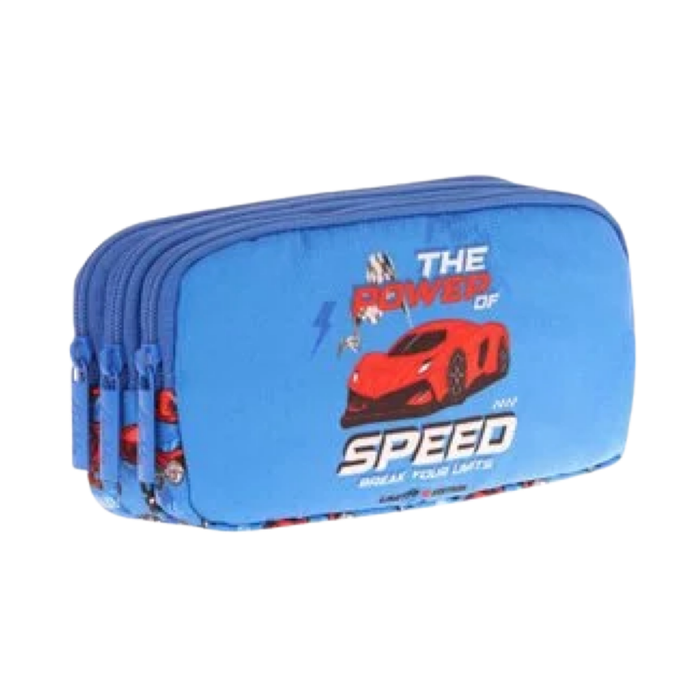 Kaukko Kıds 3 Bölmeli Kalem Çantası (Rubber Speed) L8268