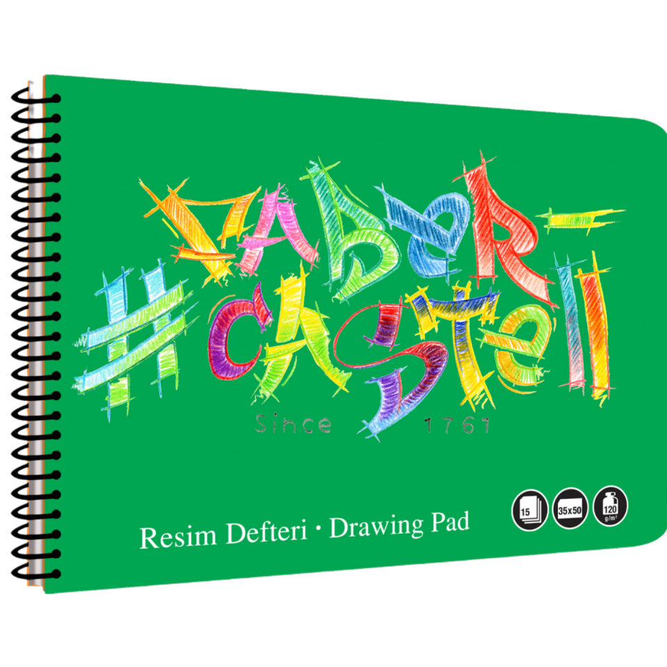 Faber-Castell 35x50 cm Logo Resim Defteri 15 Yaprak - 000478 Turuncu