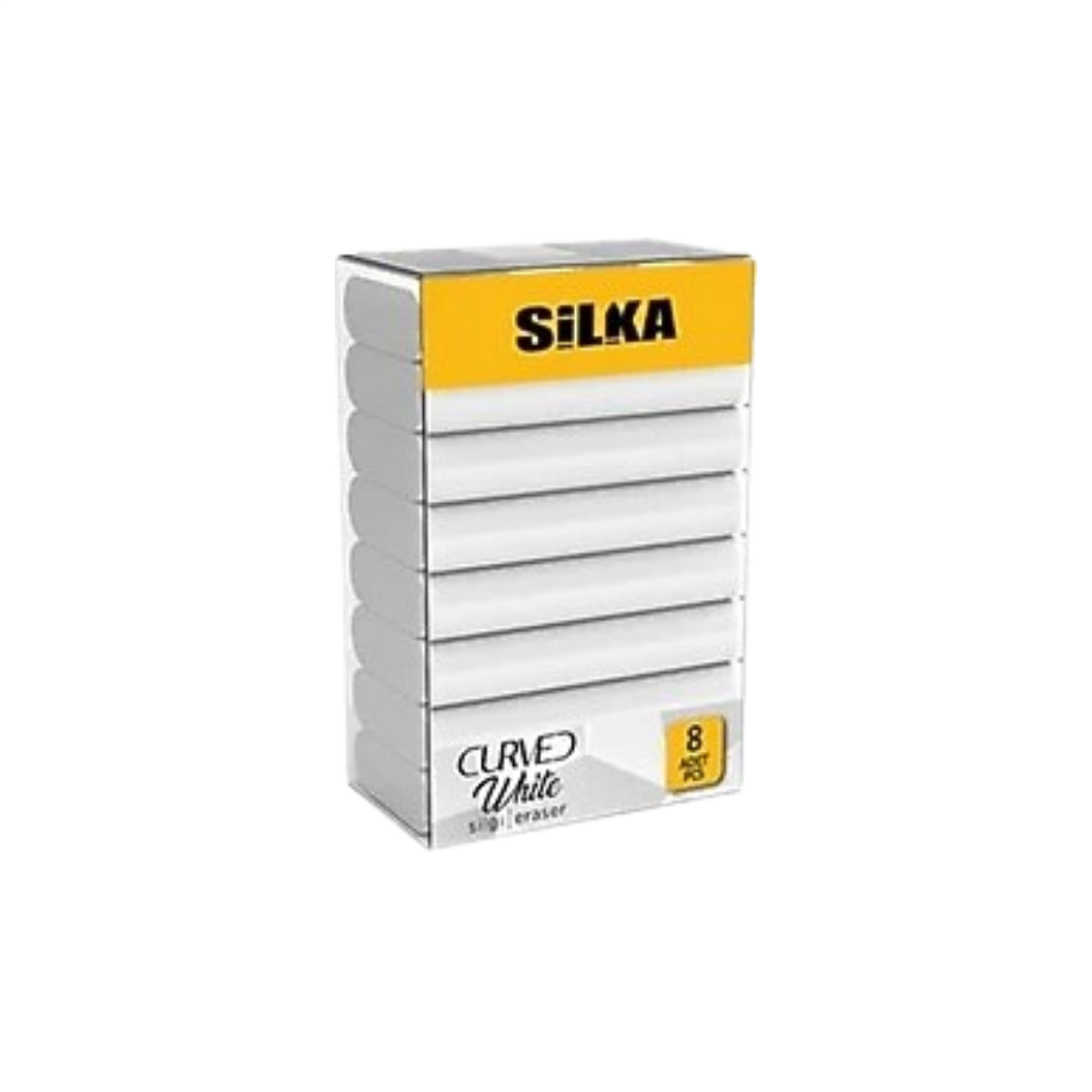 Sg.52 Silka 8 Li Curved Beyaz Silgi