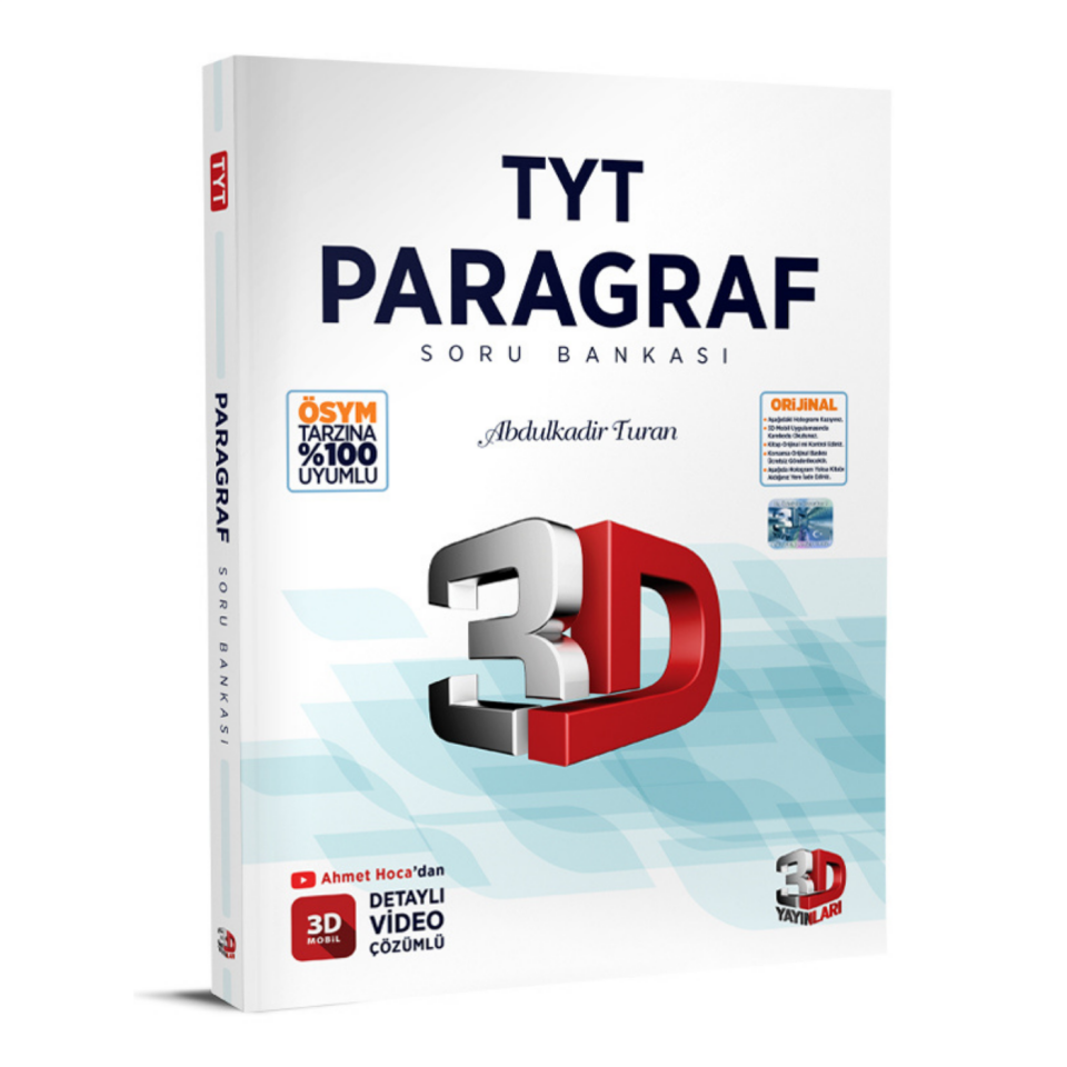 3D Yayınları TYT Paragraf Soru Bankası