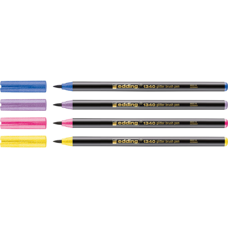 Edding ED1340K499SIM Fırça Uçlu Simli Kalem 4'lü Set