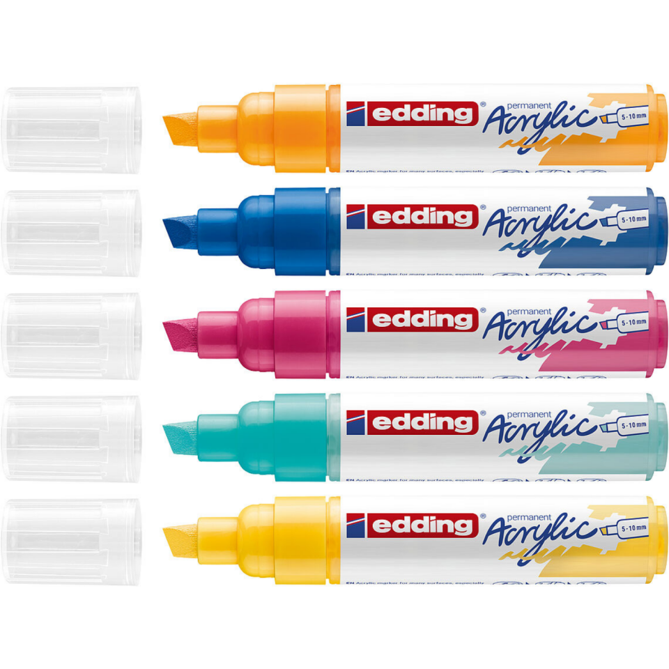 Edding ED5000K5999 Kalın Uçlu Akrilik Markör Abstract 5'li Set