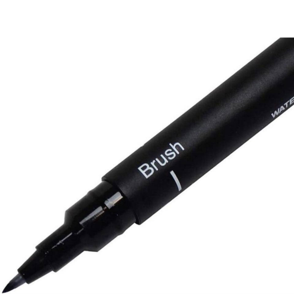 Uni Pin Brush Pen Fırça Uçlu Çizim Kalemi Black