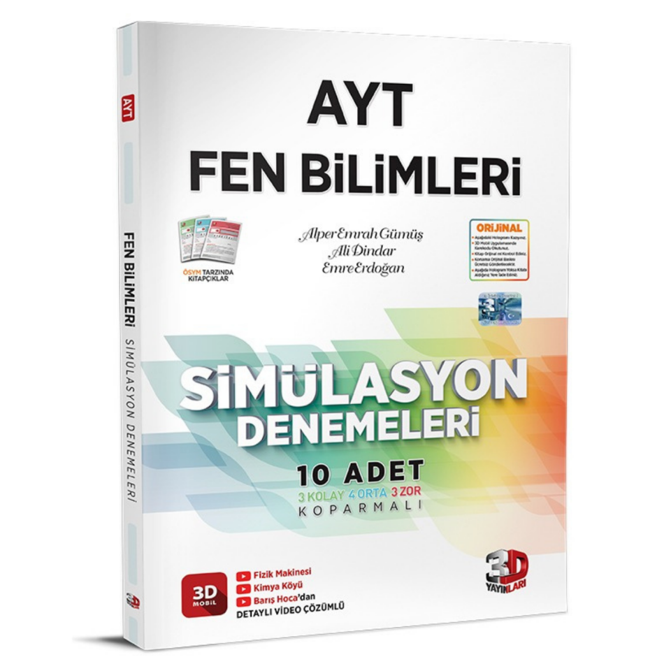 3D Yayınları AYT Fen Simülasyon Denemeleri